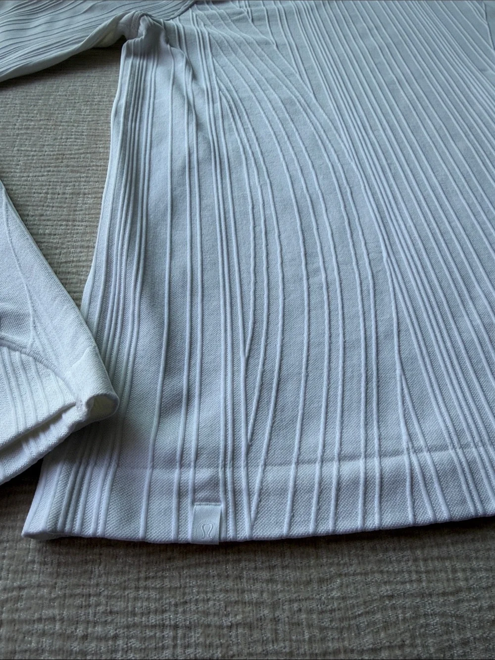 lululemon athletica White Ribbed Long-Sleeve Crewneck Sweater